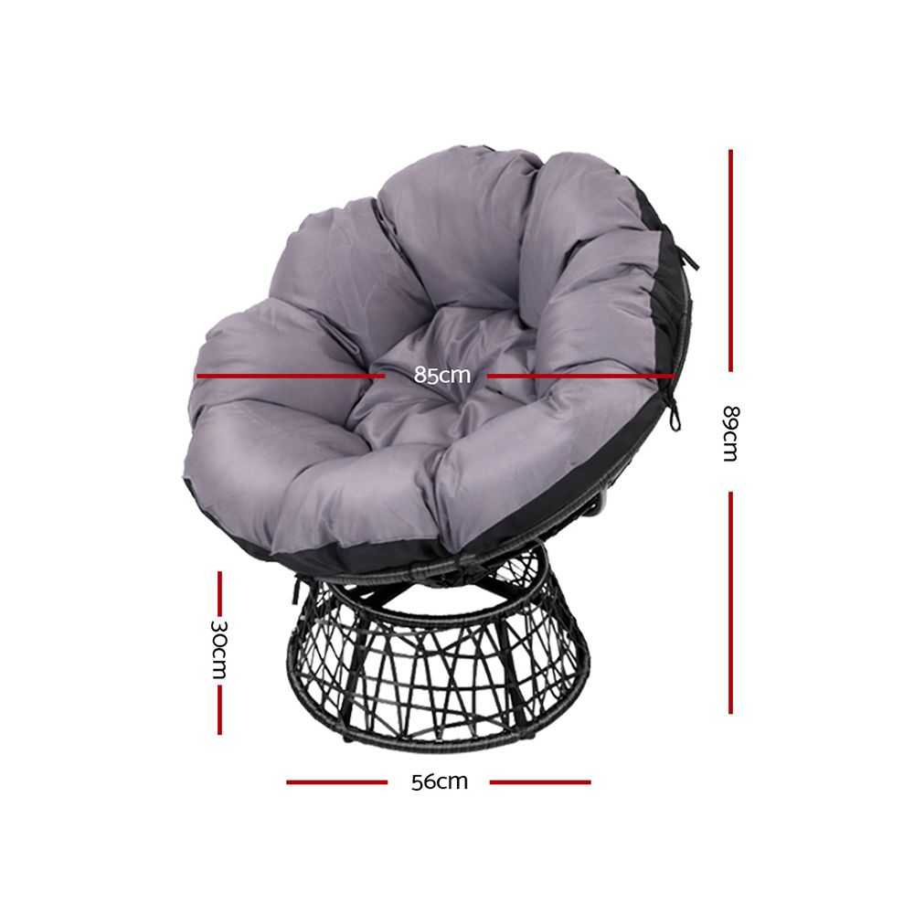 Gardeon Papasan Chair &Amp; Table Set – Black Wicker – Auz Sales Online Papasan Chair Set