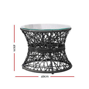 Gardeon Papasan Chair &Amp; Table Set – Black Wicker – Auz Sales Online Papasan Chair Set