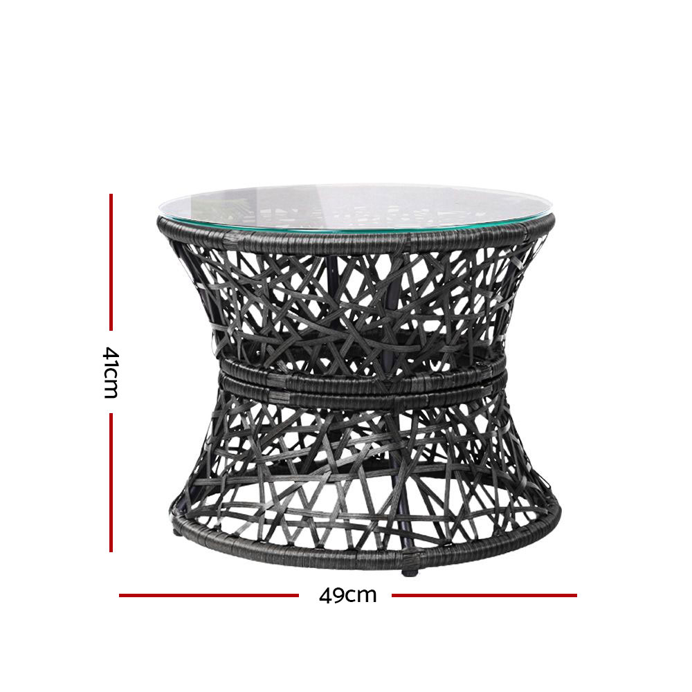 Gardeon Papasan Chair &Amp; Table Set – Black Wicker – Auz Sales Online Papasan Chair Set