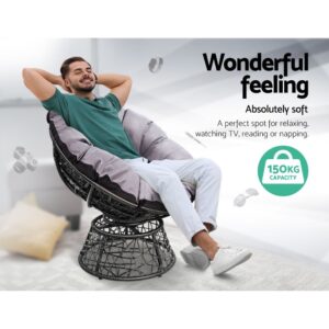 Gardeon Papasan Chair &Amp; Table Set – Black Wicker – Auz Sales Online Papasan Chair Set