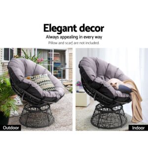 Gardeon Papasan Chair &Amp; Table Set – Black Wicker – Auz Sales Online Papasan Chair Set