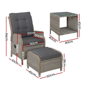 Wicker Recliner Set