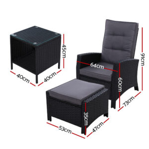 Wicker Recliner Set