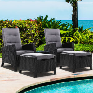 Wicker Recliner Set