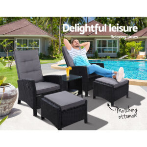 Wicker Recliner Set