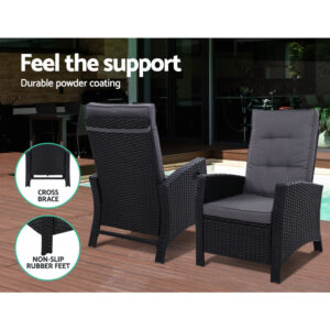 Wicker Recliner Set