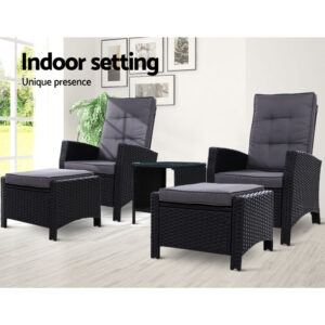 Wicker Recliner Set