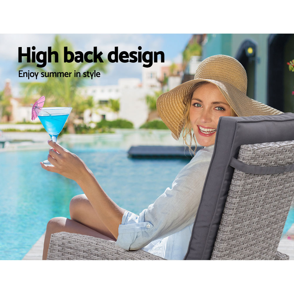 Gardeon 5Pc Wicker Recliner Set | Outdoor Lounge – Auz Sales Online Wicker Recliner Set