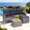 Grey Rattan Outdoor Sofa Set