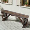 Gardeon 2 seater wooden garden bench with rustic wagon wheel legs