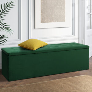Velvet Storage Ottoman