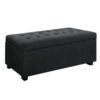 Artiss 97cm Linen Storage Ottoman Blanket Box Charcoal in a modern bedroom setting