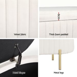 Velvet Storage Ottoman