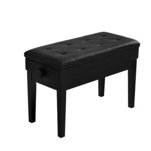 Alpha Piano Bench Stool adjustable height keyboard seat in black