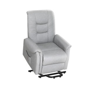 Artiss Lift Assist Recliner Chair Grey Pu Leather - Image 3