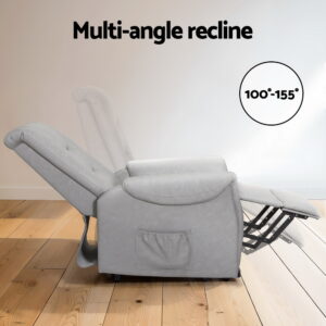 Artiss Lift Assist Recliner Chair Fully Reclined At 155 Degrees With Extended Footrest