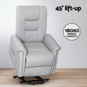 Artiss Lift Assist Recliner Chair Grey Pu Leather - Image 5