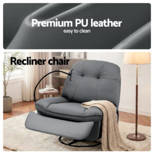 Artiss Swivel Rocker Recliner With Usb Ports – Auz Sales Online Swivel Rocker Recliner