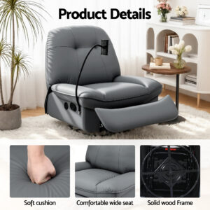 Artiss Swivel Rocker Recliner With Usb Ports – Auz Sales Online Swivel Rocker Recliner