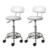 Artiss White Salon Stool Swivel Chair 2-Piece Set – Auz Sales Online Artiss 2X Salon Stool Swivel Chair Backrest White Two Piece Set