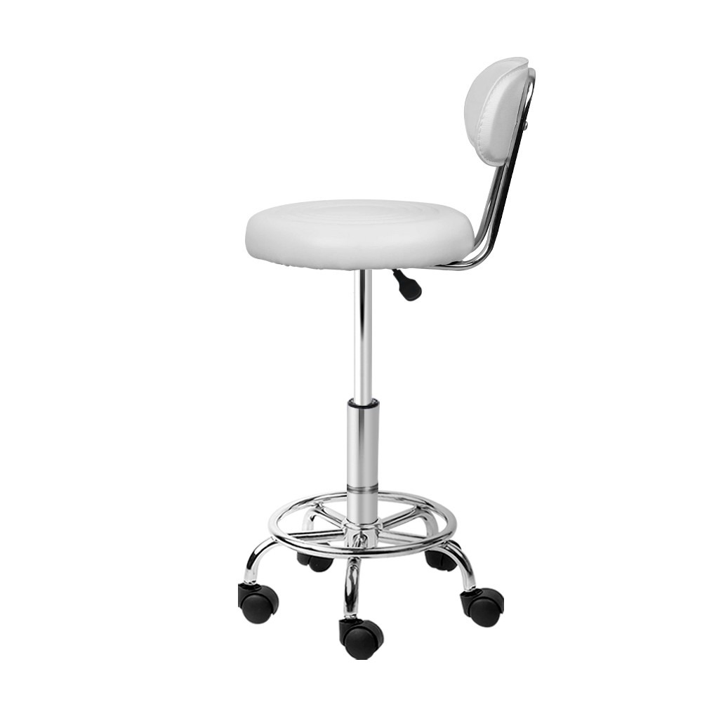 Artiss White Salon Stool Swivel Chair 2-Piece Set – Auz Sales Online Artiss White Salon Stool Swivel Chair 2-Piece Set - Image 3