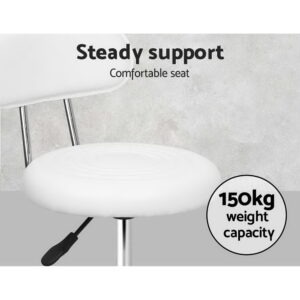 Artiss White Salon Stool Swivel Chair 2-Piece Set – Auz Sales Online Artiss White Salon Stool Swivel Chair 2-Piece Set - Image 5