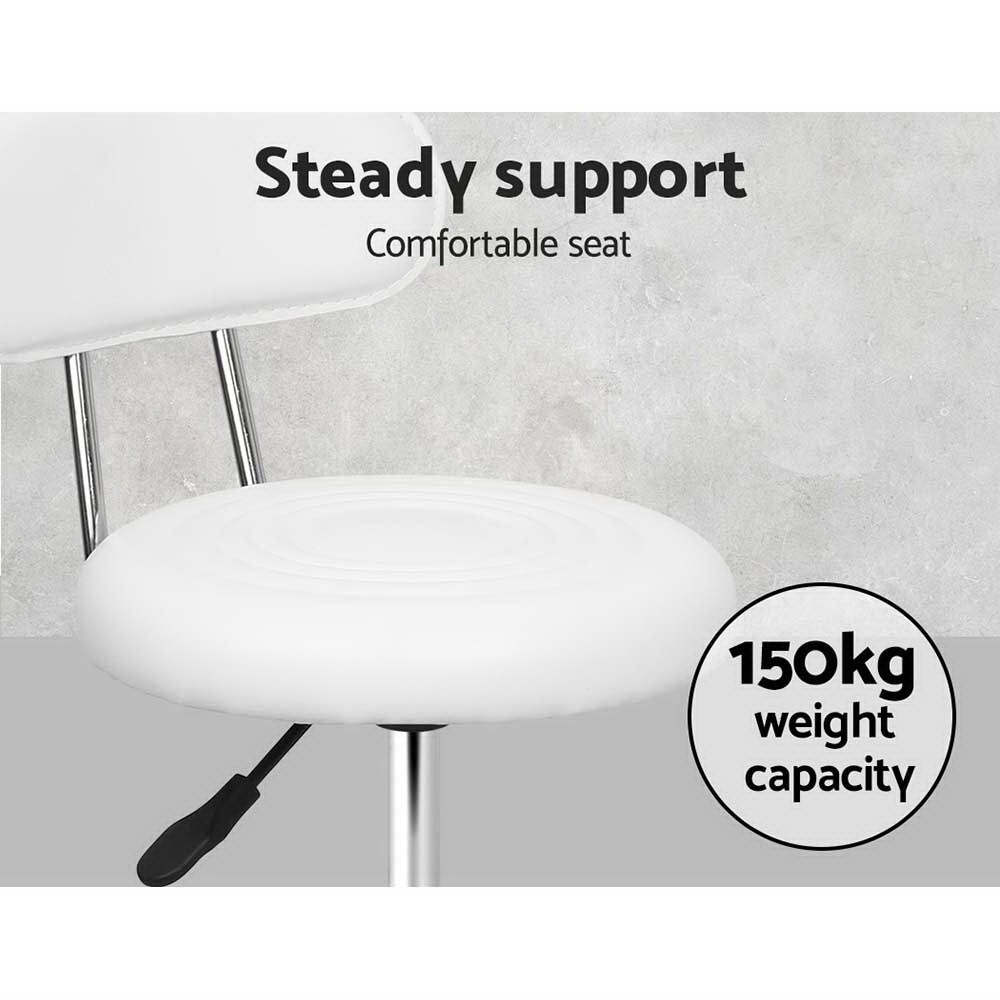 Artiss White Salon Stool Swivel Chair 2-Piece Set – Auz Sales Online Artiss White Salon Stool Swivel Chair 2-Piece Set - Image 5