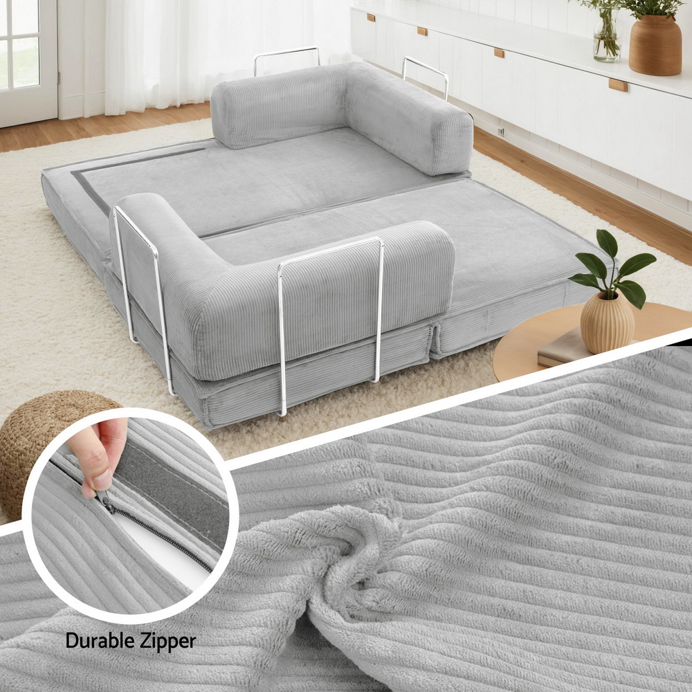 Artiss Folding Sofa Bed Grey | Space-Saving Comfort – Auz Sales Online Folding Sofa Bed