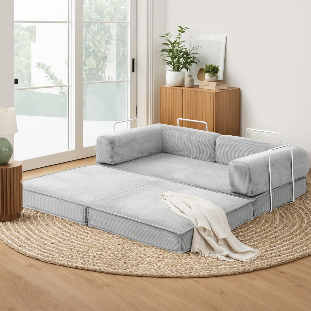 Artiss Folding Sofa Bed Grey | Space-Saving Comfort – Auz Sales Online Folding Sofa Bed