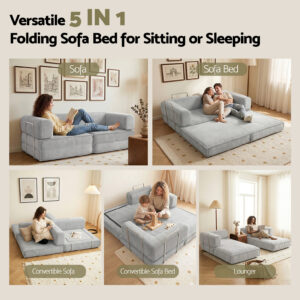 Artiss Folding Sofa Bed Grey | Space-Saving Comfort – Auz Sales Online Folding Sofa Bed