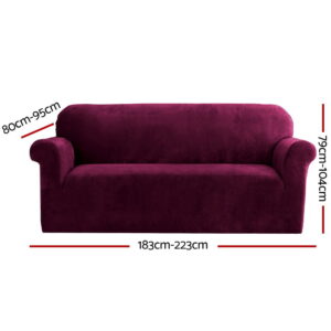 Artiss Ruby Red 3-Seater Velvet Sofa Cover – Auz Sales Online 3-Seater Velvet Sofa Cover