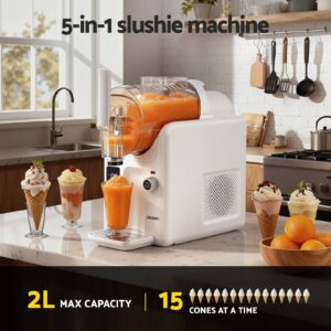 Devanti 5In1 Slushie Machine Ice Cream Maker 2L White - Image 4