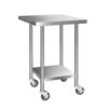 Cefito stainless steel kitchen bench with wheels 760x760mm