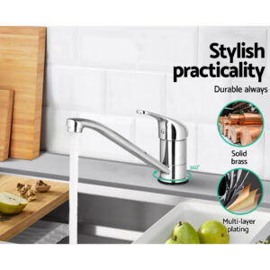 Cefito Kitchen Mixer Tap Mixer Long Spout Sink Faucet Basin Laundry Chrome - Image 5