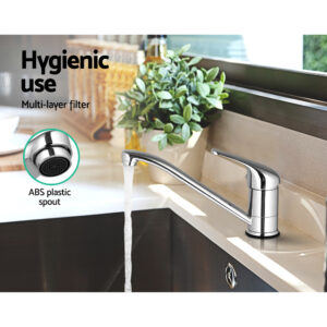 Cefito Kitchen Mixer Tap Mixer Long Spout Sink Faucet Basin Laundry Chrome - Image 6