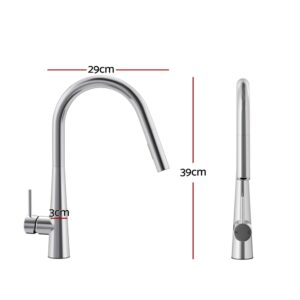 Cefito Kitchen Mixer Tap Pull Out Round 2 Mode Sink Basin Faucet Swivel Wels Chrome - Image 2