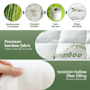 Soft Bamboo Fabric Cover Texture On A Cooling Giselle Bedding Mattress Protector Pad