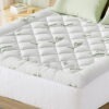 Giselle King Mattress Topper 5cm Bamboo Cooling Pad fitted smoothly over a thick master bedroom bed