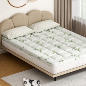 Giselle Bedding Pillowtop Mattress Topper 7.5cm Thick Bamboo Pad for Back Pain Relief Washable Skin-friendly Bed Protector with 45cm Deep Pocket Queen