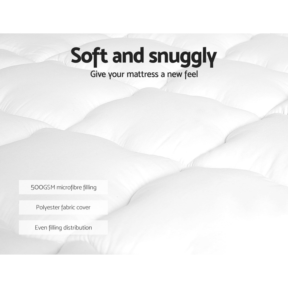 Giselle Bedding Pillowtop Mattress Topper 5Cm Thick Mattress Pad For Back Pain Relief &Amp; Old Beds Machine Washable 500Gsm Breathable Protector Single – Auz Sales Online Giselle Bedding Pillowtop Mattress Topper 5Cm Thick Mattress Pad For Back Pain Relief &Amp; Old Beds Machine Washable 500Gsm Breathable Protector Single - Image 3