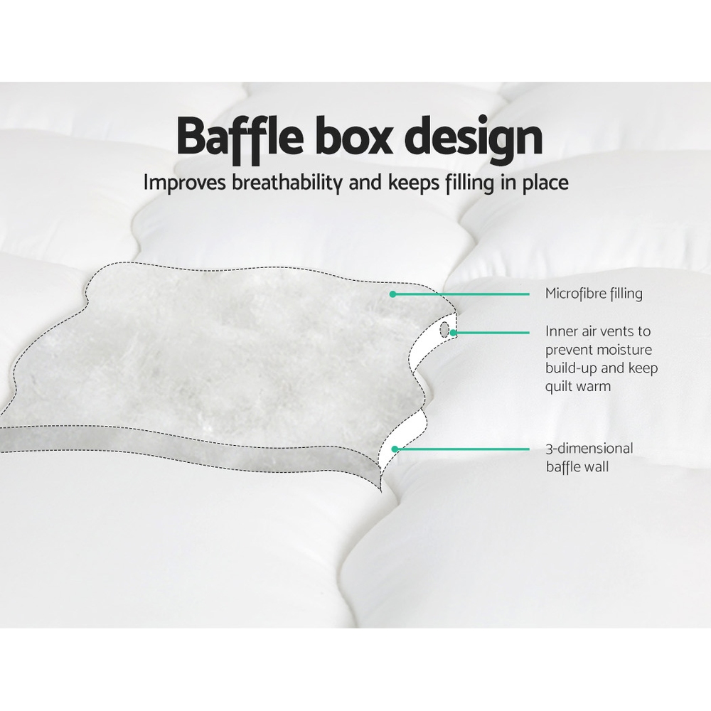 Giselle Bedding Pillowtop Mattress Topper 5Cm Thick Mattress Pad For Back Pain Relief &Amp; Old Beds Machine Washable 500Gsm Breathable Protector Single – Auz Sales Online Giselle Bedding Pillowtop Mattress Topper 5Cm Thick Mattress Pad For Back Pain Relief &Amp; Old Beds Machine Washable 500Gsm Breathable Protector Single - Image 4