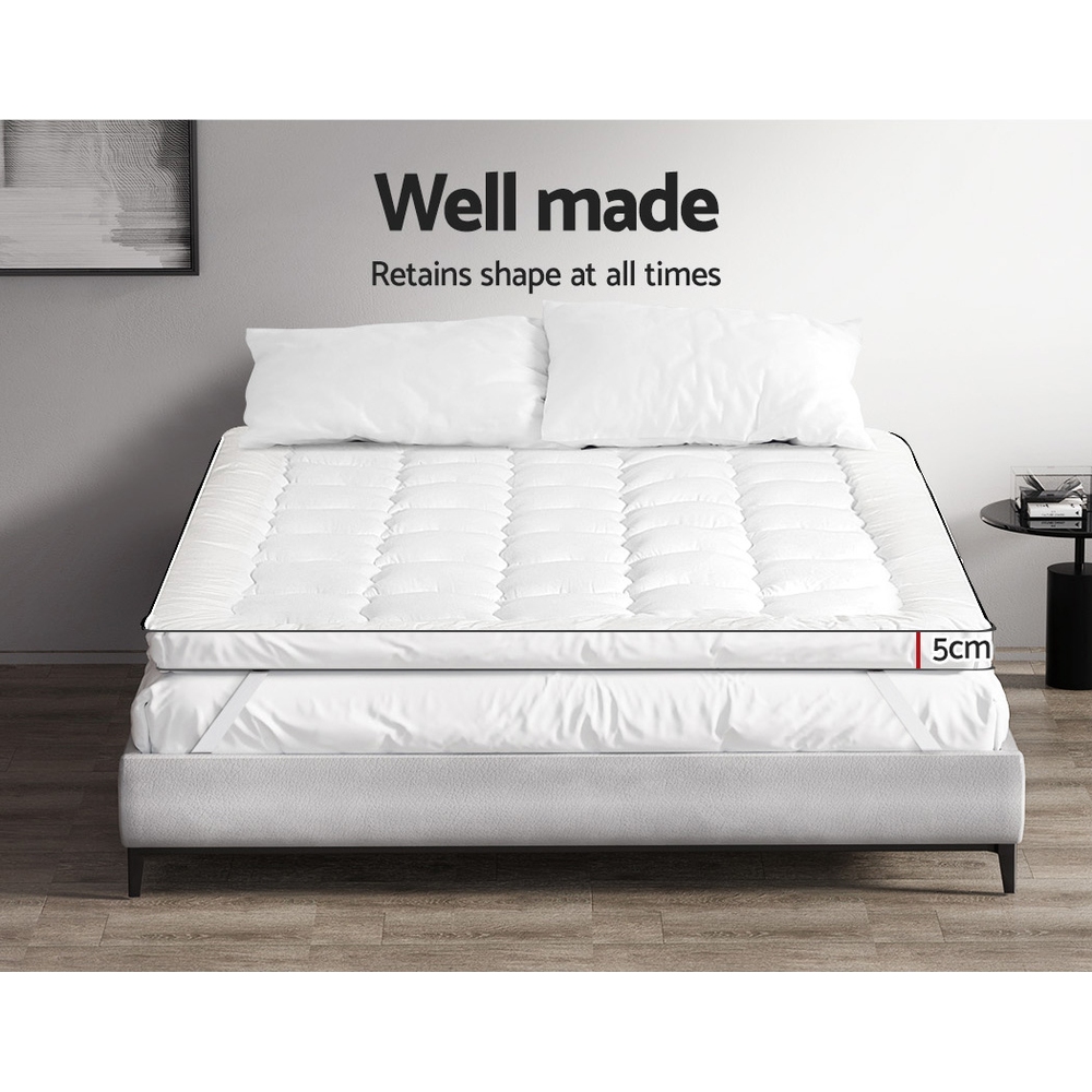 Giselle Bedding Pillowtop Mattress Topper 5Cm Thick Mattress Pad For Back Pain Relief &Amp; Old Beds Machine Washable 500Gsm Breathable Protector Single – Auz Sales Online Giselle Bedding Pillowtop Mattress Topper 5Cm Thick Mattress Pad For Back Pain Relief &Amp; Old Beds Machine Washable 500Gsm Breathable Protector Single - Image 6