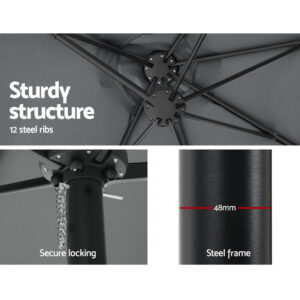 Instahut 4.57M Outdoor Umbrella Charcoal Tilt – Auz Sales Online Outdoor Umbrella