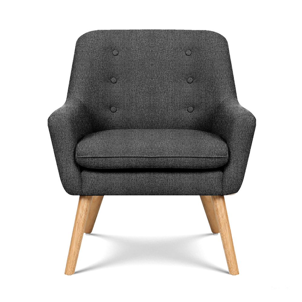 Artiss Anne Armchair | Charcoal Accent Tub Chair – Auz Sales Online Charcoal Armchair