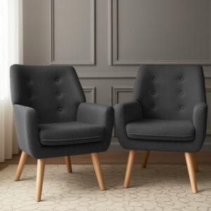Artiss Anne Armchair | Charcoal Accent Tub Chair – Auz Sales Online Charcoal Armchair