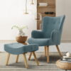 Blue Armchair & Ottoman