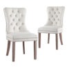 Artiss Beige Velvet Dining Chairs Set of 2 styled around a modern wooden dining table