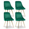 Artiss Green Velvet Dining Chairs set of 4 styled around a dining table