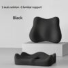 black**Waist Support and Seat Cushion Combo: Scientifically Supports the Back, Breathable and Pressure-Relieving, Comfortable for 8 Hours of Sitting**