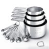 10-Piece Stainless Steel Measuring Cup And Spoon Set With Engraved Dual-Scale Markings, Nesting Design, Hanging Ring, And Compact Storage—Ideal For Baking, Cooking, And Portion Control In Home Kitchens (Silver) – Auz Sales Online 10-Piece Stainless Steel Measuring Cup And Spoon Set With Engraved Dual-Scale Markings, Nesting Design, Hanging Ring, And Compact Storage—Ideal For Baking, Cooking, And Portion Control In Home Kitchens (Silver) Product Image Auz Sales Online